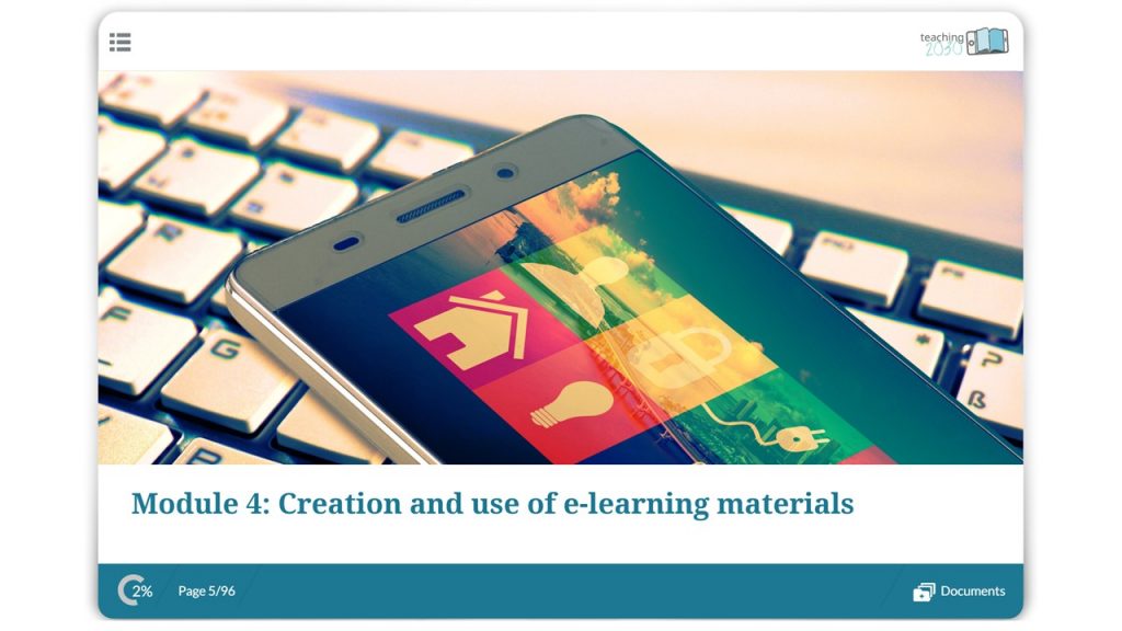 Creation and use of elearning materials Teaching2030